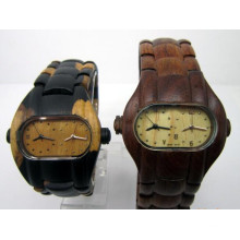 Hlw046 OEM montre en bois des hommes et des femmes montre en bambou de haute qualité montre-bracelet
